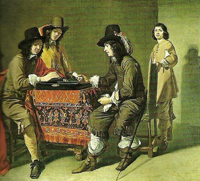Mathieu le Nain tric-tric players, c. china oil painting image